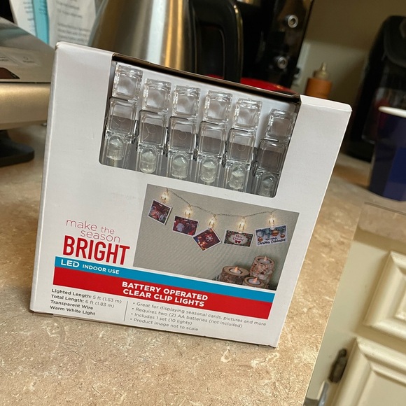 Battery Operated Clear Clip Lights Strand, NWT - Picture 2 of 5